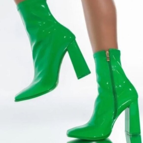 Azalea Wang Lime Green Booties - Picture 1 of 3